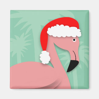 Imã Imagem de Natal Retroativa - Flamingo Rosa