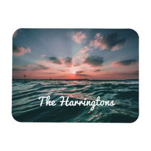 Ímã Imagem de nome personalizado Ocean Sunset