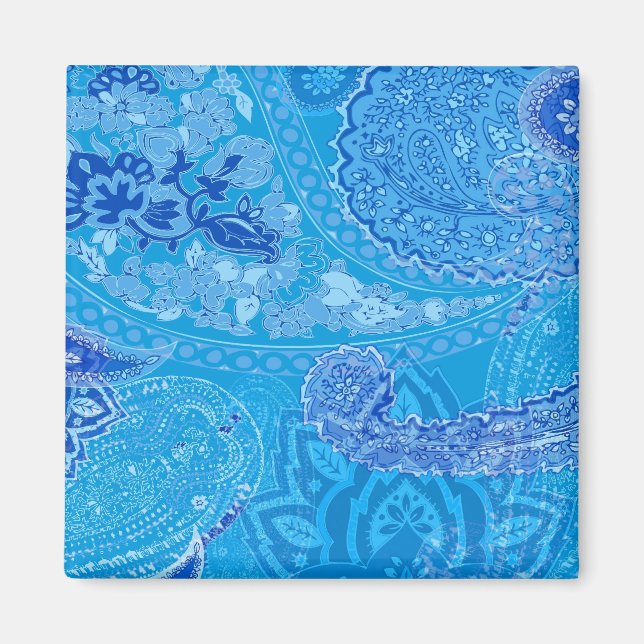 Imã Imagem de Paisley Azul (Frente)