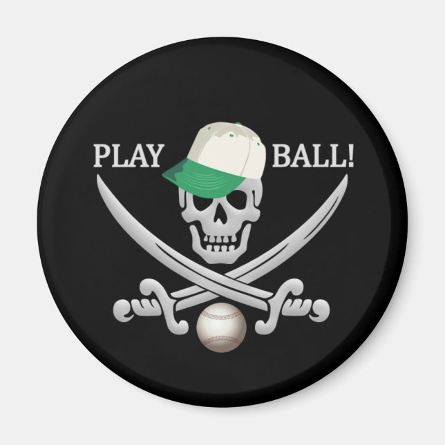 Imã Imagem de Pirata de Baseball (Frente)