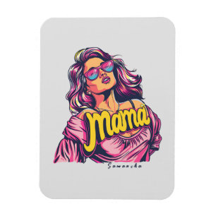 Ímã Imagem de Pop de Arte (6) da Mãe Retro Personaliza