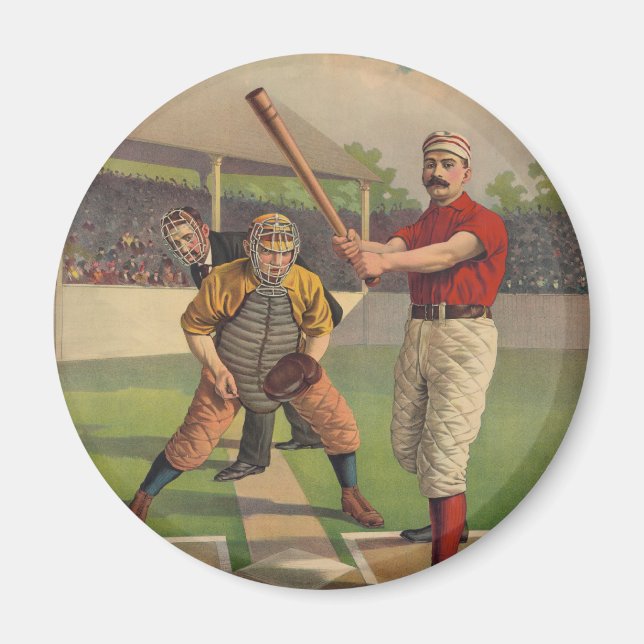 Imã Imagem de Poster de Baseball Vintage (Frente)