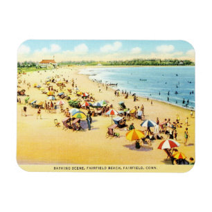 Ímã Imagem de Praia do Connecticut de Restauração Vint