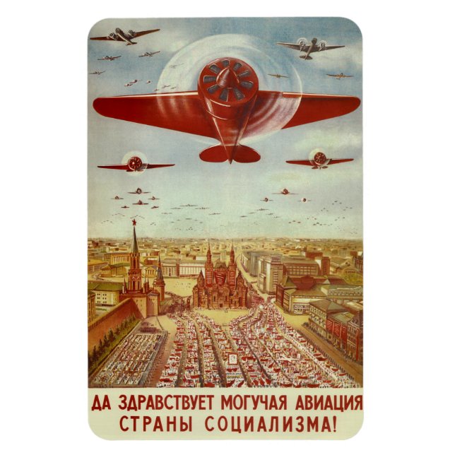 Ímã Imagem de propaganda da aviação russa Vintage (Vertical)