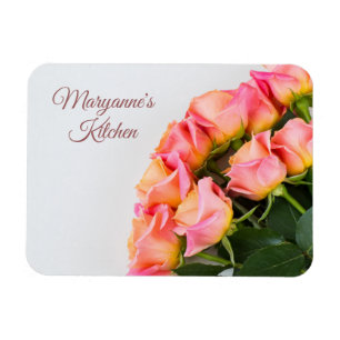 Ímã Imagem de Rosas de texto personalizados