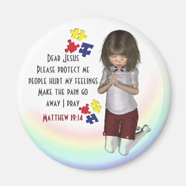 Imã Imagem de Sentimentos de Sensibilização Autismo (Frente)