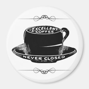 Imã Imagem de sinal de café com café da Vintage