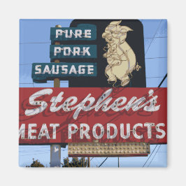 Imã Imagem de Sinal de "Stephen's Meats" Iconic Neon