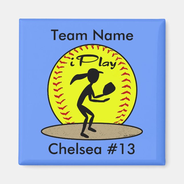 Imã Imagem de Softball Fastpitch (Frente)