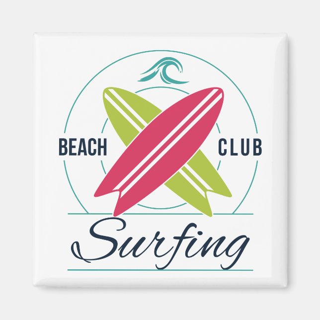 Imã Imagem de surfe do Beach Club (Frente)