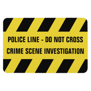 Ímã Imagem de texto personalizado da Linha de Polícia 