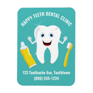 Ímã Imagem de texto personalizado dos dentes felizes