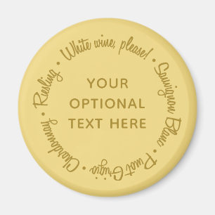 Imã Imagem de texto personalizado dos vinhos brancos