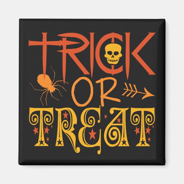 Imã Imagem de Trick ou Tratar Halloween (Frente)
