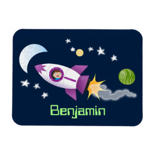 Ímã Imagem de um foguete em cartoon espacial