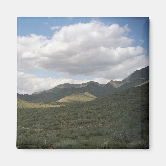 Imã Imagem Decorativa do Deserto do Skyline Cowyboy (Frente)