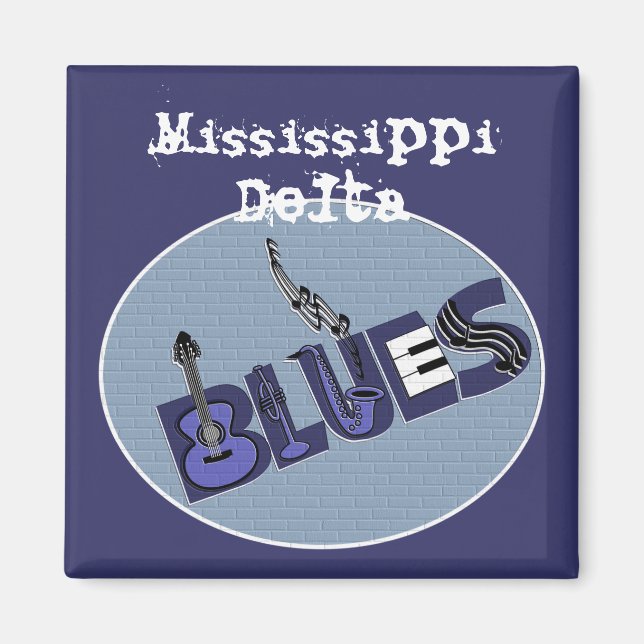 Imã Imagem Delta Blues do Mississippi (Frente)