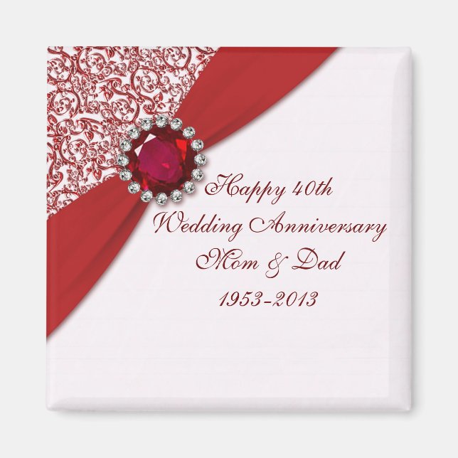 Imã Imagem do 40º Aniversário de Casamento (Frente)