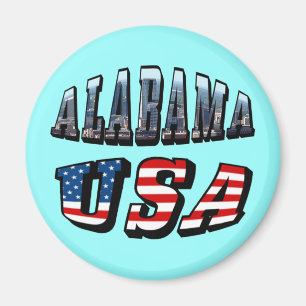 Imã Imagem do Alabama e bandeira dos EUA Font