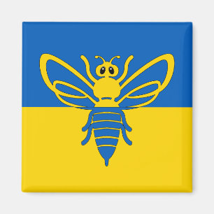 Imã Imagem do Biene vor der ukrainischen Flagge