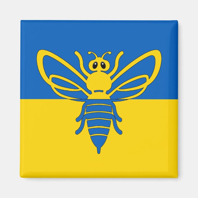 Imã Imagem do Biene vor der ukrainischen Flagge (Frente)