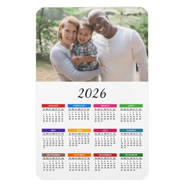 Ímã Imagem do Calendário de Fotografias Personalizada  (Vertical)
