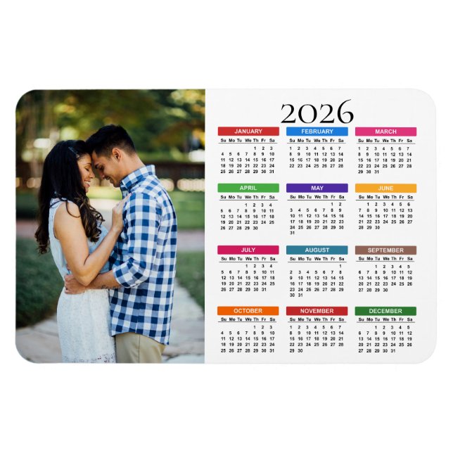 Ímã Imagem do Calendário de Fotografias Personalizada  (Horizontal)