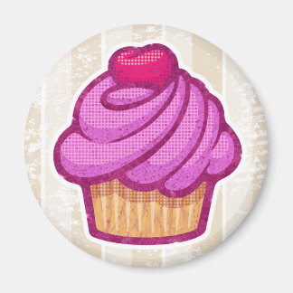 Imã Imagem do Cupcake retrorreflector a rosa