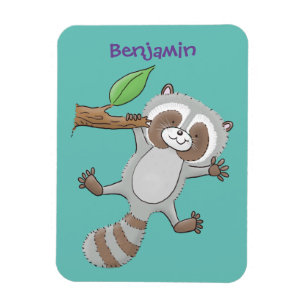 Ímã Imagem do desenho animado do bebê guaxinim feliz