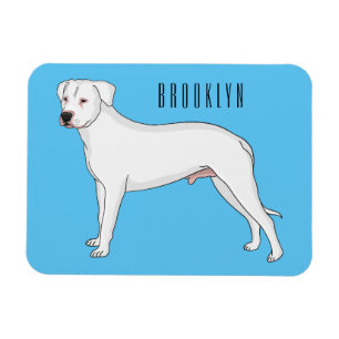 Ímã Imagem do desenho animado do cão Dogo argentino
