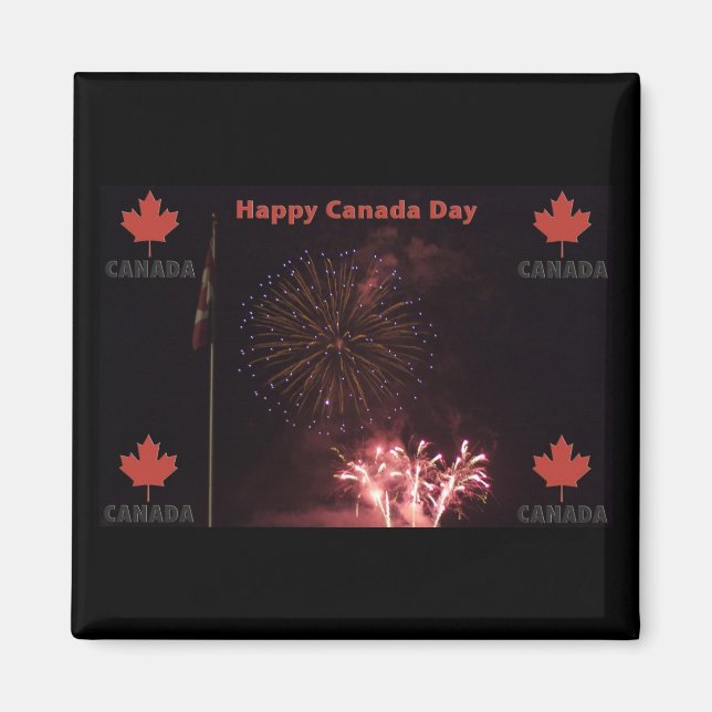 Imã Imagem do Dia do Canadá Feliz (Frente)