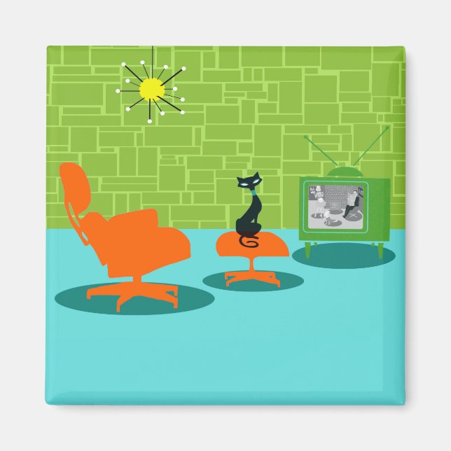 Imã Imagem do Gatinho da Idade do Espaço Retroativo (Frente)