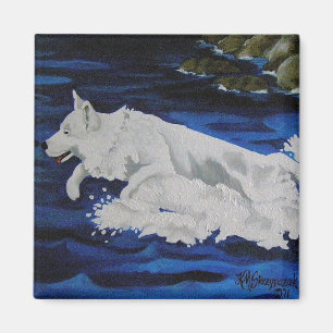 Imã Imagem do German shepherd Branco de abertura