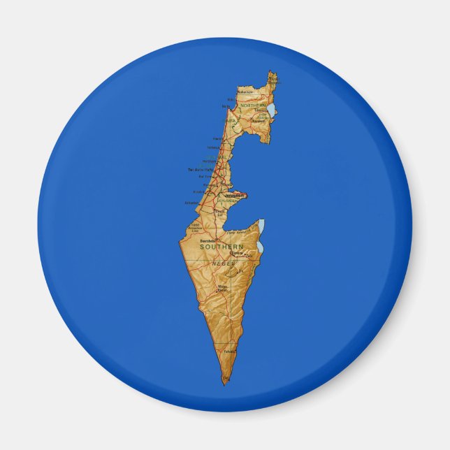 Imã Imagem do Mapa de Israel (Frente)
