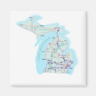 Imã Imagem do Mapa Interestadual do Michigan