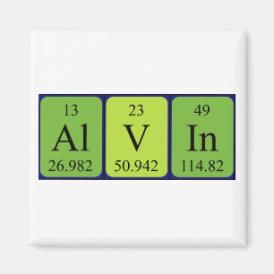 Imã Imagem do nome da mesa periódica Alvin