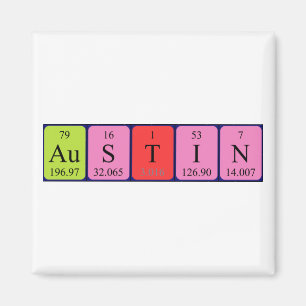 Imã Imagem do nome da mesa periódica Austin