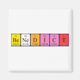 Imã Imagem do nome da mesa periódica Benedict