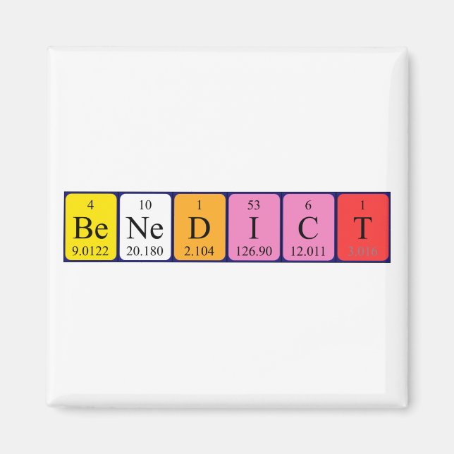 Imã Imagem do nome da mesa periódica Benedict (Frente)