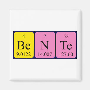 Imã Imagem do nome da mesa periódica Bente