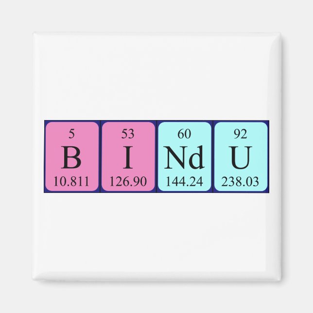 Imã Imagem do nome da mesa periódica Bindu (Frente)
