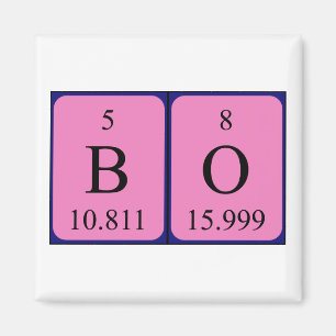 Imã Imagem do nome da mesa periódica Bo