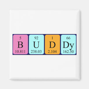Imã Imagem do nome da mesa periódica Buddy