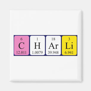 Imã Imagem do nome da mesa periódica Charli