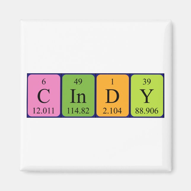 Imã Imagem do nome da mesa periódica Cindy (Frente)