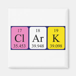 Imã Imagem do nome da mesa periódica Clark