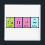 Imã Imagem do nome da mesa periódica Cooper<br><div class="desc">Cooper soletrou como Co O P Er (Cobalt Oxygen Phosphorus Erbium) em um ímã para o cientista em você.</div>