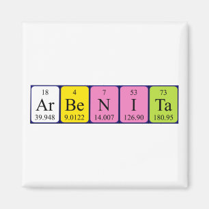 Imã Imagem do nome da mesa periódica da Arbenita