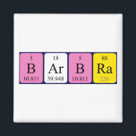 Imã Imagem do nome da mesa periódica da Barbra<br><div class="desc">Barbra se soletrava como B Ar B Ra (Boron Argon Boron Radium) em um ímã para o cientista em você.</div>