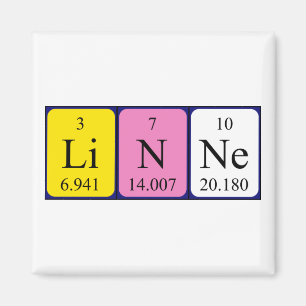 Imã Imagem do nome da mesa periódica da linha